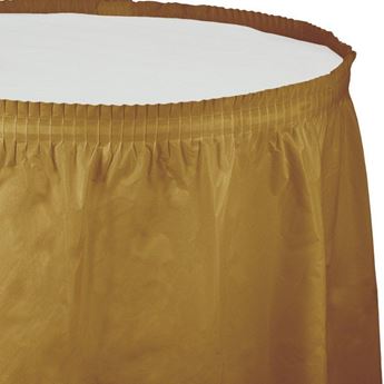 Imagen de Falda de mesa Dorada Plástico 426cm x 74cm