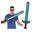 Imagen de Espada Inflable Pixelada Minecraft 90cm