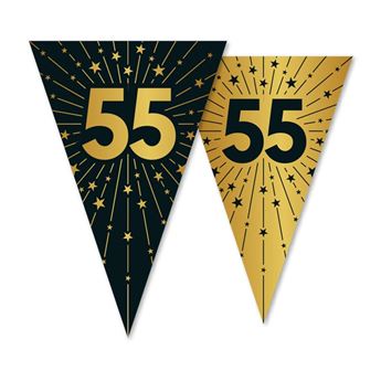 Imagen de Banderín 55 Años Dorado y Negro Plástico (10m) 
