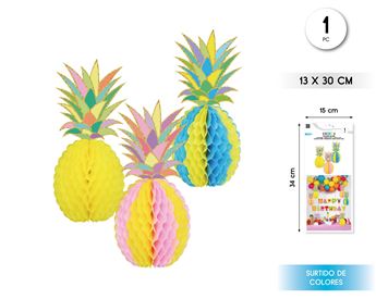 Imagen de Decorado Colgante Piña papel Mix (30cm)