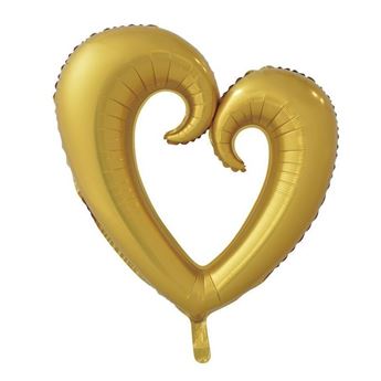Imagen de Globo Corazón Jumbo Dorado Hueco 100cm