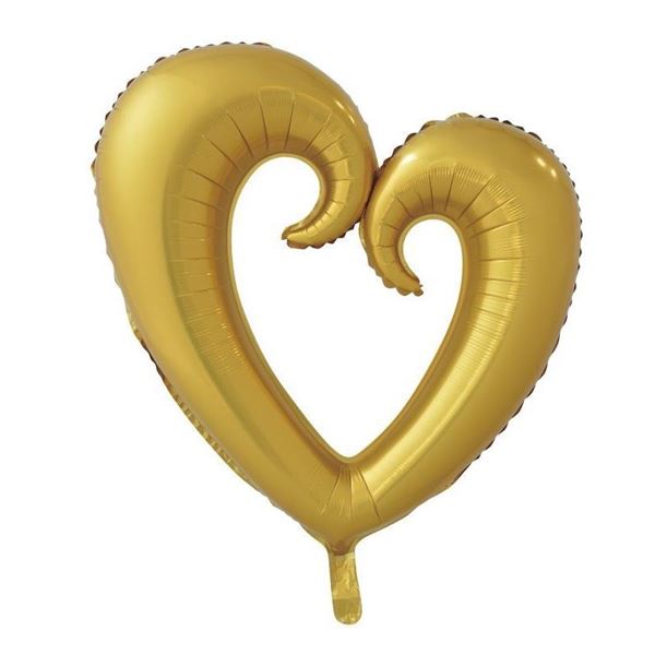 Imagen de Globo Corazón Jumbo Dorado Hueco 100cm