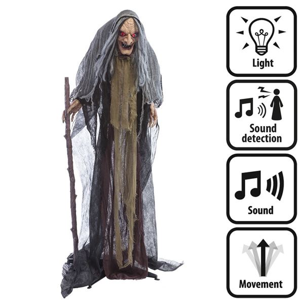 Imagen de Figura Bruja Orenda Terror con Luz, movimiento y Sonido (160cm)