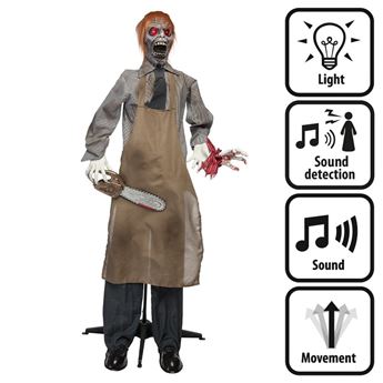 Imagen de Figura Zombie Motosierra Luz, sonido y sensor (165cm)