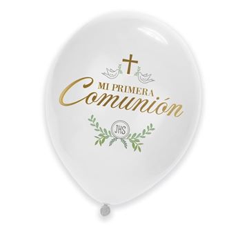 Imagen de Globos Mi Primera Comunión Blancos Elegantes JHS (6uds)