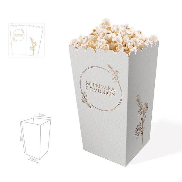 Imagen de Cajas Palomitas Mi Primera Comunión Ramas Dorado cartón (3 unidades)