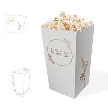 Imagen de Cajas Palomitas Mi Primera Comunión Ramas Dorado cartón (3uds)