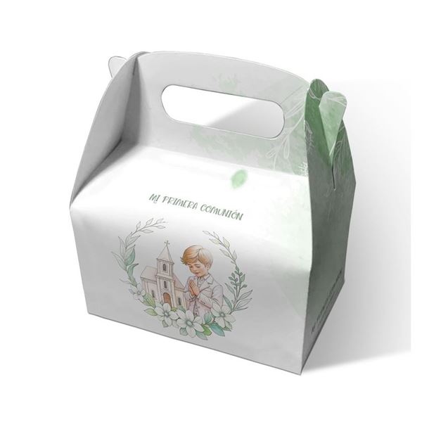 Imagen de Cajas Mi Primera Comunión Niño Verde Cartón (2uds)