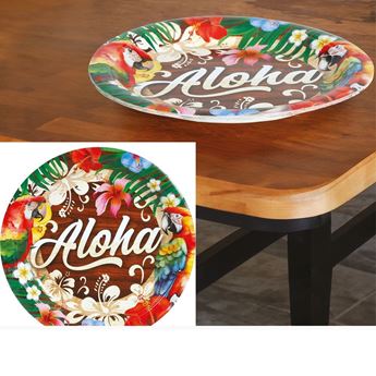 Imagen de Platos Aloha Verano cartón 23cm (6 uds)