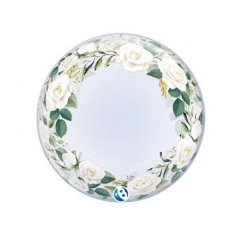 Imagen de Globo Bubble Flores Transparente SIN VALVULA (1Ud)