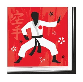 Imagen de Servilletas Karate Judo Cumpleaños papel 25cm (16uds)