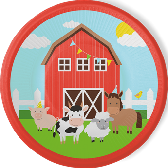 Imagen de Platos Mi Granja Infantil cartón 23cm (8 uds.)