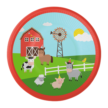 Imagen de Platos Mi Granja Infantil cartón 18cm (8 uds.)