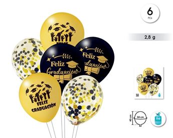 Imagen de Globos Feliz Graduación 2025 Látex (6uds)