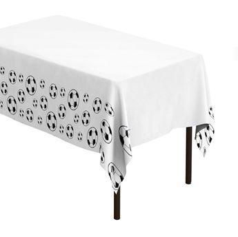 Imagen de Mantel Fútbol Blanco Plástico 220cm x 132cm