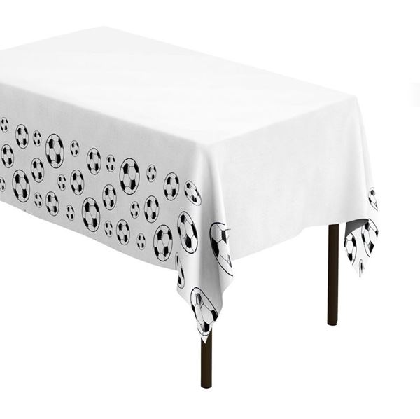 Imagen de Mantel Fútbol Blanco Plástico 220cm x 132cm