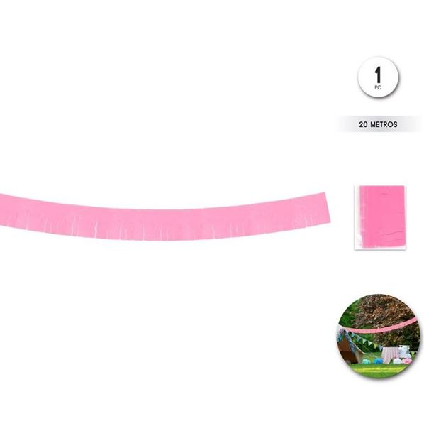 Picture of Guirnalda Rosa Chicle Flecos plástico (20m)