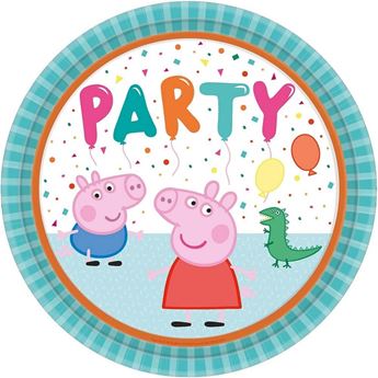 Imagen de Platos de Peppa Pig y George Fiesta cartón 23cm (8 unidades)
