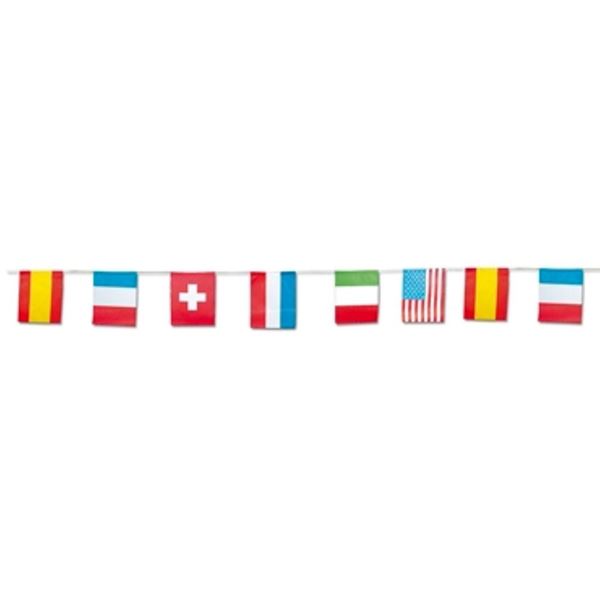 Imagen de Guirnalda Banderas Internacionales Papel 20cm x 15cm (50m)
