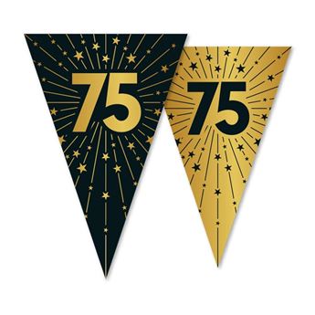 Imagen de Banderín 75 Años Dorado y Negro plástico (10m)