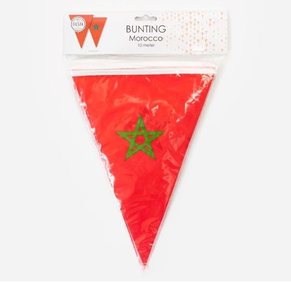 Imagen de Banderín Bandera Marruecos plástico 30x20cm (10m)