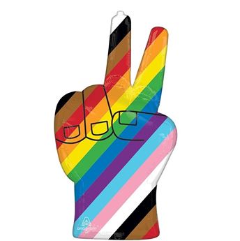 Imagen de Globo Orgullo Forma Mano Paz (45 x 83cm)