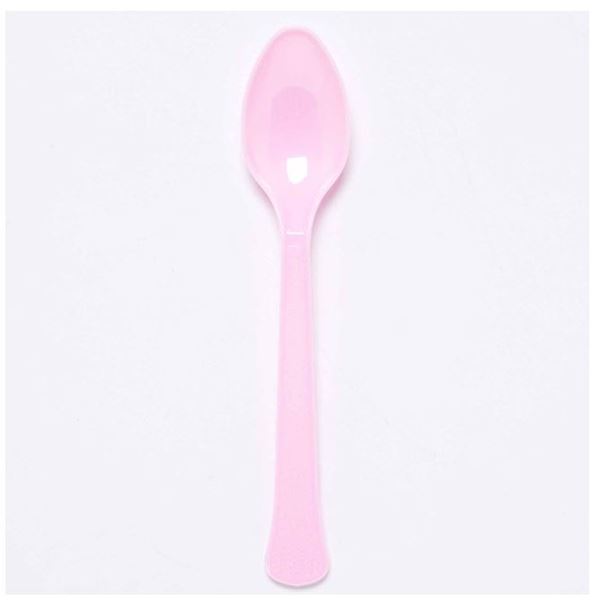 Picture of Cucharas Rosa Nube Plástico Reutilizables (24 unidades)