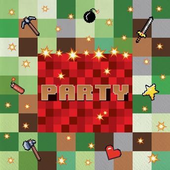 Imagen de Servilletas Minecraft Party papel 33cm (20 unidades)