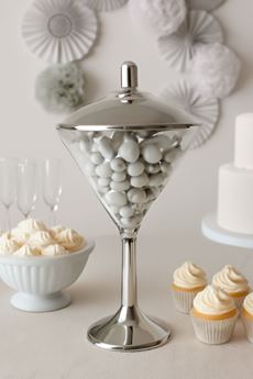 Imagen de Bol Copa Martini Elegante Candy Bar Plateada (25cm)