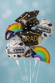 Imagen de Bouquet Globos Graduación Arcoíris