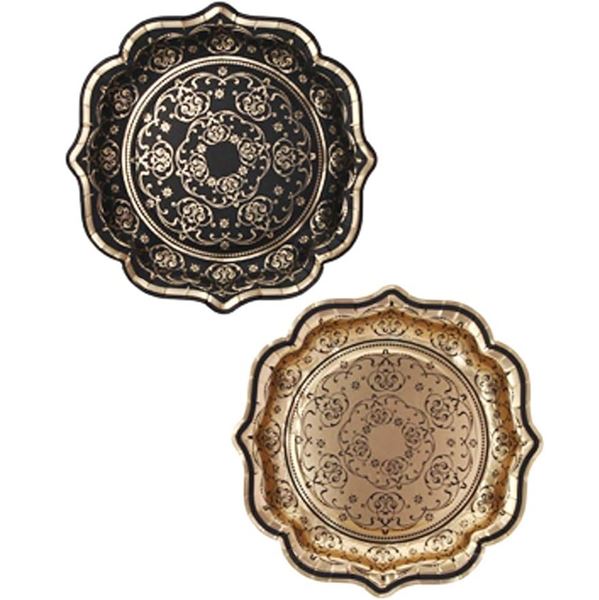 Imagen de Platos Cuadro Barroco cartón 22cm (12 unidades)
