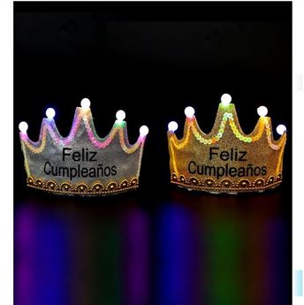 Imagen de Corona Diadema Feliz Cumpleaños con luz Mix