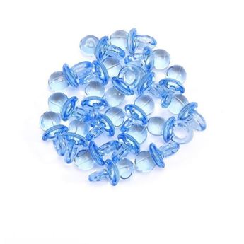 Imagen de Mini Chupetes Azules baby Shower plástico (15g)