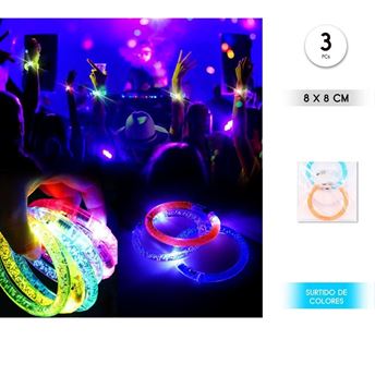 Imagen de Pulseras LED luminosas Fiestas (3uds)