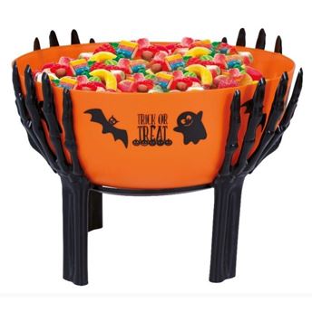 Imagen de Bol Naranja Halloween con Soporte (26cm)