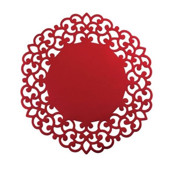 Imagens de Bajoplatos Rojos Elegante cartón 33cm (4 unidades)