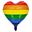 Imagen de Globo corazón bandera arcoíris 45 cm