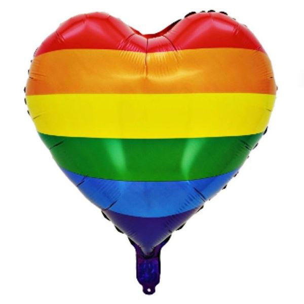 Imagen de Globo corazón bandera arcoíris 45 cm