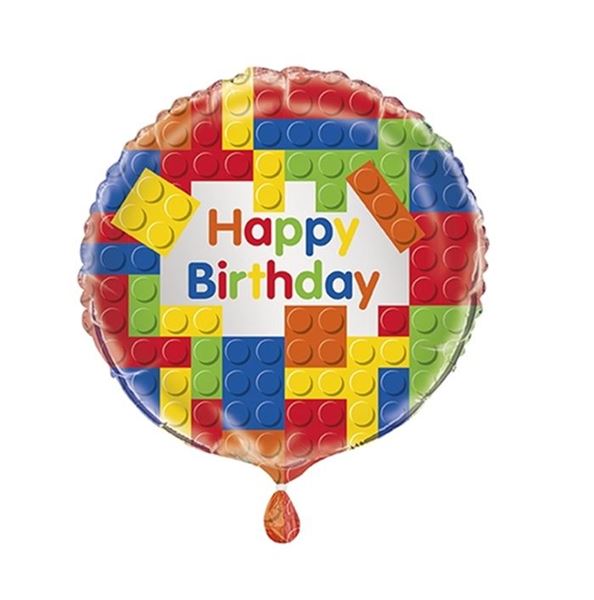 Imagen de Globo LEGO Block Party Happy Birthday (45cm)