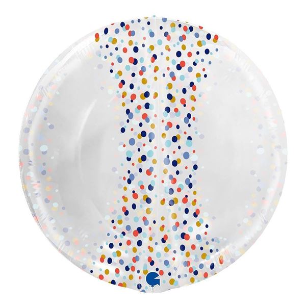 Picture of Globo Burbuja Transparente Confeti NO VALVULA 48cm (5uds)