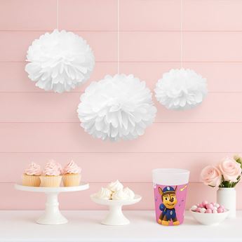 Picture of Pompón Blanco Papel Tisú (3 unidades)