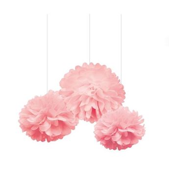 Imagens de Pompónes Rosas de Papel Mix ( 3uds)