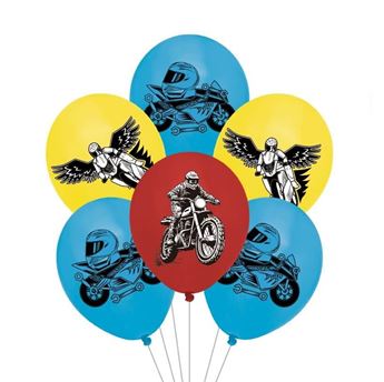 Imagen de Globos Motos Carreras Látex (6uds)
