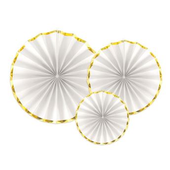 Imagen de Rosetones Blancos Borde Dorado (3 unidades)