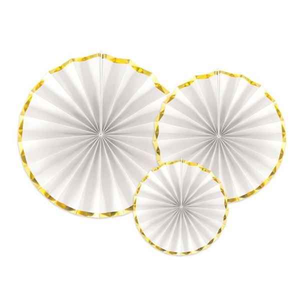 Picture of Rosetones Blancos Borde Dorado (3 unidades)