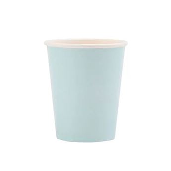 Imagen de Vasos Azul Pastel cartón 250ml (8 unidades)