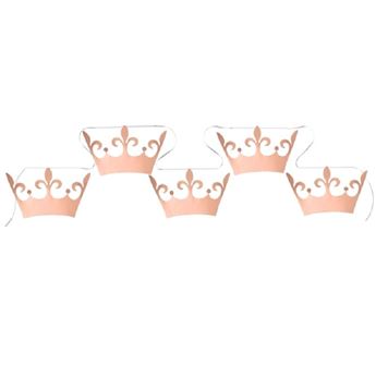Imagen de Guirnalda Coronas Princesas Rosa Doradas cartón (5m)