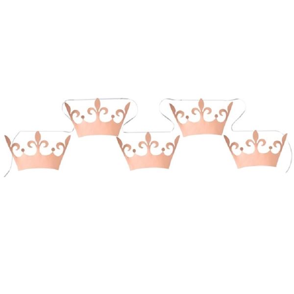 Imagen de Guirnalda Coronas Princesas Rosa Doradas cartón (5m)