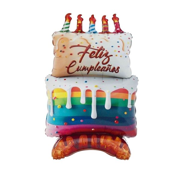 Imagen de Globo Tarta Feliz cumpleaños sin Helio (80cm)