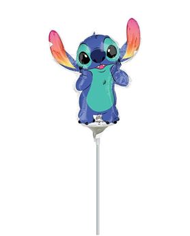 Imagen de Globos de Stitch inflados de 30cm y con Palito de 30cm (5 unidades)